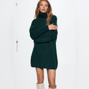Mango green sweater dress, never been worn!